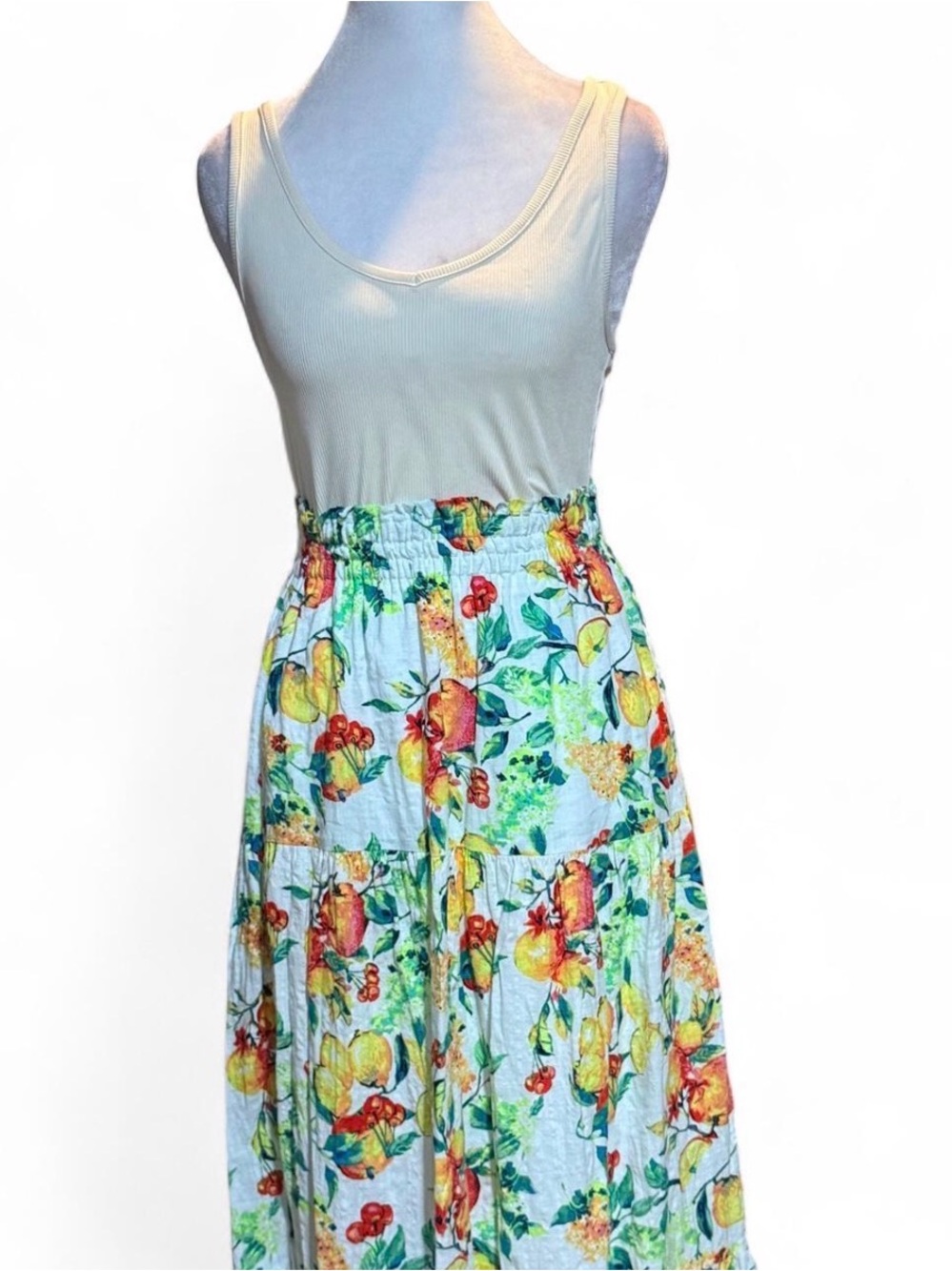 LC Lauren Conrad Fruit Print Maxi Skirt